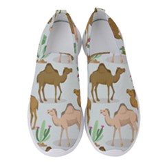 Camels Cactus Desert Pattern Women s Slip On Sneakers by Wegoenart