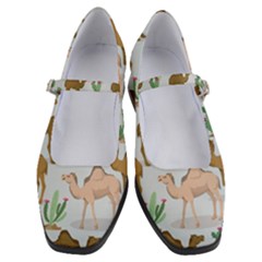 Camels Cactus Desert Pattern Women s Mary Jane Shoes