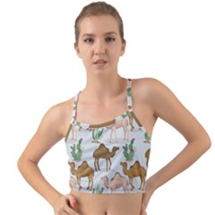 Camels Cactus Desert Pattern Mini Tank Bikini Top by Wegoenart