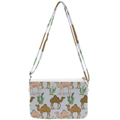 Camels Cactus Desert Pattern Double Gusset Crossbody Bag by Wegoenart