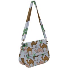 Camels Cactus Desert Pattern Saddle Handbag