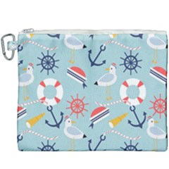 Nautical Marine Symbols Seamless Pattern Canvas Cosmetic Bag (xxxl) by Wegoenart