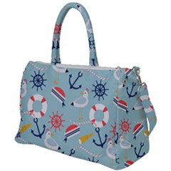 Nautical Marine Symbols Seamless Pattern Duffel Travel Bag