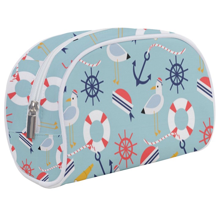 Nautical Marine Symbols Seamless Pattern Makeup Case (Medium)