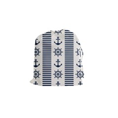 Nautical Seamless Pattern Vector Illustration Drawstring Pouch (small) by Wegoenart