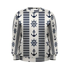 Nautical Seamless Pattern Vector Illustration Women s Sweatshirt by Wegoenart