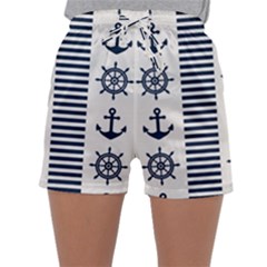 Nautical Seamless Pattern Vector Illustration Sleepwear Shorts by Wegoenart