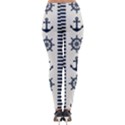 Nautical Seamless Pattern Vector Illustration Lightweight Velour Leggings View2