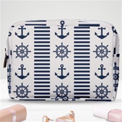 Nautical Seamless Pattern Vector Illustration Make Up Pouch (medium) by Wegoenart