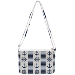 Nautical Seamless Pattern Vector Illustration Double Gusset Crossbody Bag