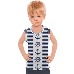 Nautical Seamless Pattern Vector Illustration Kids  Sport Tank Top