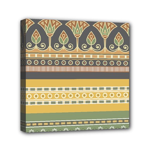 Seamless Pattern Egyptian Ornament With Lotus Flower Mini Canvas 6  X 6  (stretched) by Wegoenart