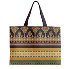 Seamless Pattern Egyptian Ornament With Lotus Flower Zipper Mini Tote Bag by Wegoenart