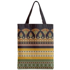 Seamless Pattern Egyptian Ornament With Lotus Flower Zipper Classic Tote Bag by Wegoenart