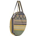 Seamless Pattern Egyptian Ornament With Lotus Flower Giant Round Zipper Tote View3