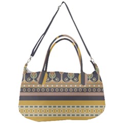 Seamless Pattern Egyptian Ornament With Lotus Flower Removal Strap Handbag by Wegoenart