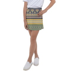 Seamless Pattern Egyptian Ornament With Lotus Flower Kids  Tennis Skirt by Wegoenart