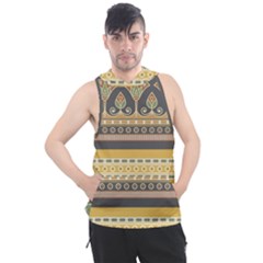 Seamless Pattern Egyptian Ornament With Lotus Flower Men s Sleeveless Hoodie by Wegoenart