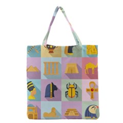 Egypt Icons Set Flat Style Grocery Tote Bag by Wegoenart