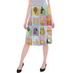 Egypt Icons Set Flat Style Midi Beach Skirt by Wegoenart