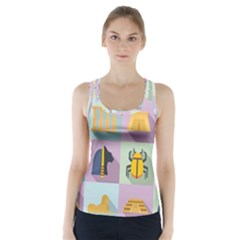 Egypt Icons Set Flat Style Racer Back Sports Top by Wegoenart