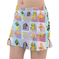 Egypt Icons Set Flat Style Tennis Skorts by Wegoenart