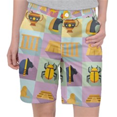 Egypt Icons Set Flat Style Pocket Shorts by Wegoenart