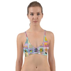 Egypt Icons Set Flat Style Wrap Around Bikini Top by Wegoenart