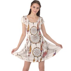 Coloured Dreamcatcher Background Cap Sleeve Dress by Wegoenart