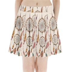 Coloured Dreamcatcher Background Pleated Mini Skirt by Wegoenart