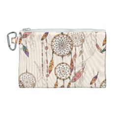 Coloured Dreamcatcher Background Canvas Cosmetic Bag (large) by Wegoenart