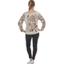 Coloured Dreamcatcher Background Off Shoulder Long Sleeve Velour Top View2