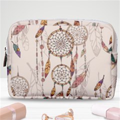 Coloured Dreamcatcher Background Make Up Pouch (medium) by Wegoenart