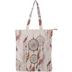 Coloured Dreamcatcher Background Double Zip Up Tote Bag by Wegoenart