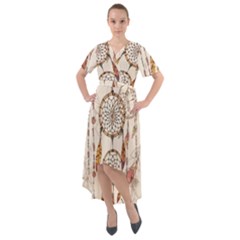 Coloured Dreamcatcher Background Front Wrap High Low Dress by Wegoenart