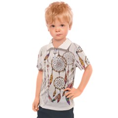 Coloured Dreamcatcher Background Kids  Polo Tee