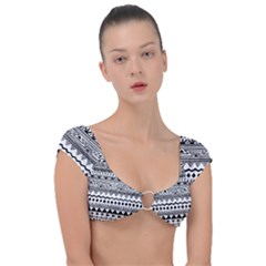 Boho Style Pattern Cap Sleeve Ring Bikini Top