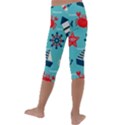 Seamless Pattern Nautical Icons Cartoon Style Kids  Lightweight Velour Capri Leggings  View4