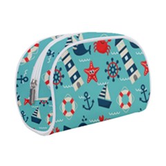 Seamless Pattern Nautical Icons Cartoon Style Makeup Case (small)