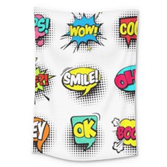 Set Colorful Comic Speech Bubbles Large Tapestry by Wegoenart