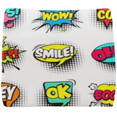 Set Colorful Comic Speech Bubbles Seat Cushion by Wegoenart