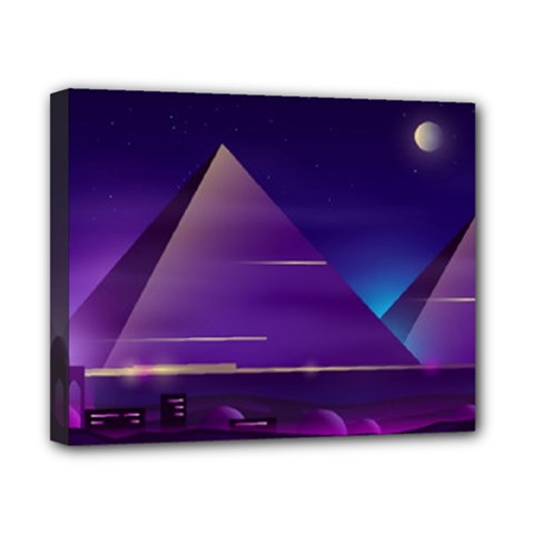 Egyptian Pyramids Night Landscape Cartoon Canvas 10  X 8  (stretched) by Wegoenart