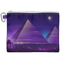 Egyptian Pyramids Night Landscape Cartoon Canvas Cosmetic Bag (xxl) by Wegoenart