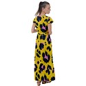 Leopard Print Seamless Pattern Flutter Sleeve Maxi Dress View2