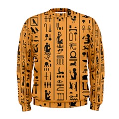 Egyptian Hieroglyphs Ancient Egypt Letters Papyrus Background Vector Old Egyptian Hieroglyph Writing Men s Sweatshirt by Wegoenart