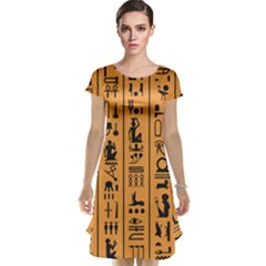 Egyptian Hieroglyphs Ancient Egypt Letters Papyrus Background Vector Old Egyptian Hieroglyph Writing Cap Sleeve Nightdress by Wegoenart