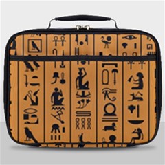 Egyptian Hieroglyphs Ancient Egypt Letters Papyrus Background Vector Old Egyptian Hieroglyph Writing Full Print Lunch Bag by Wegoenart