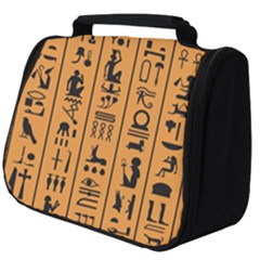 Egyptian Hieroglyphs Ancient Egypt Letters Papyrus Background Vector Old Egyptian Hieroglyph Writing Full Print Travel Pouch (big) by Wegoenart