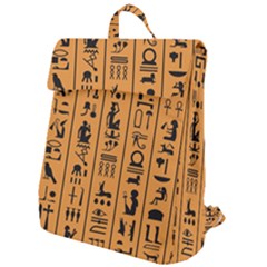 Egyptian Hieroglyphs Ancient Egypt Letters Papyrus Background Vector Old Egyptian Hieroglyph Writing Flap Top Backpack by Wegoenart