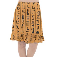 Egyptian Hieroglyphs Ancient Egypt Letters Papyrus Background Vector Old Egyptian Hieroglyph Writing Fishtail Chiffon Skirt by Wegoenart